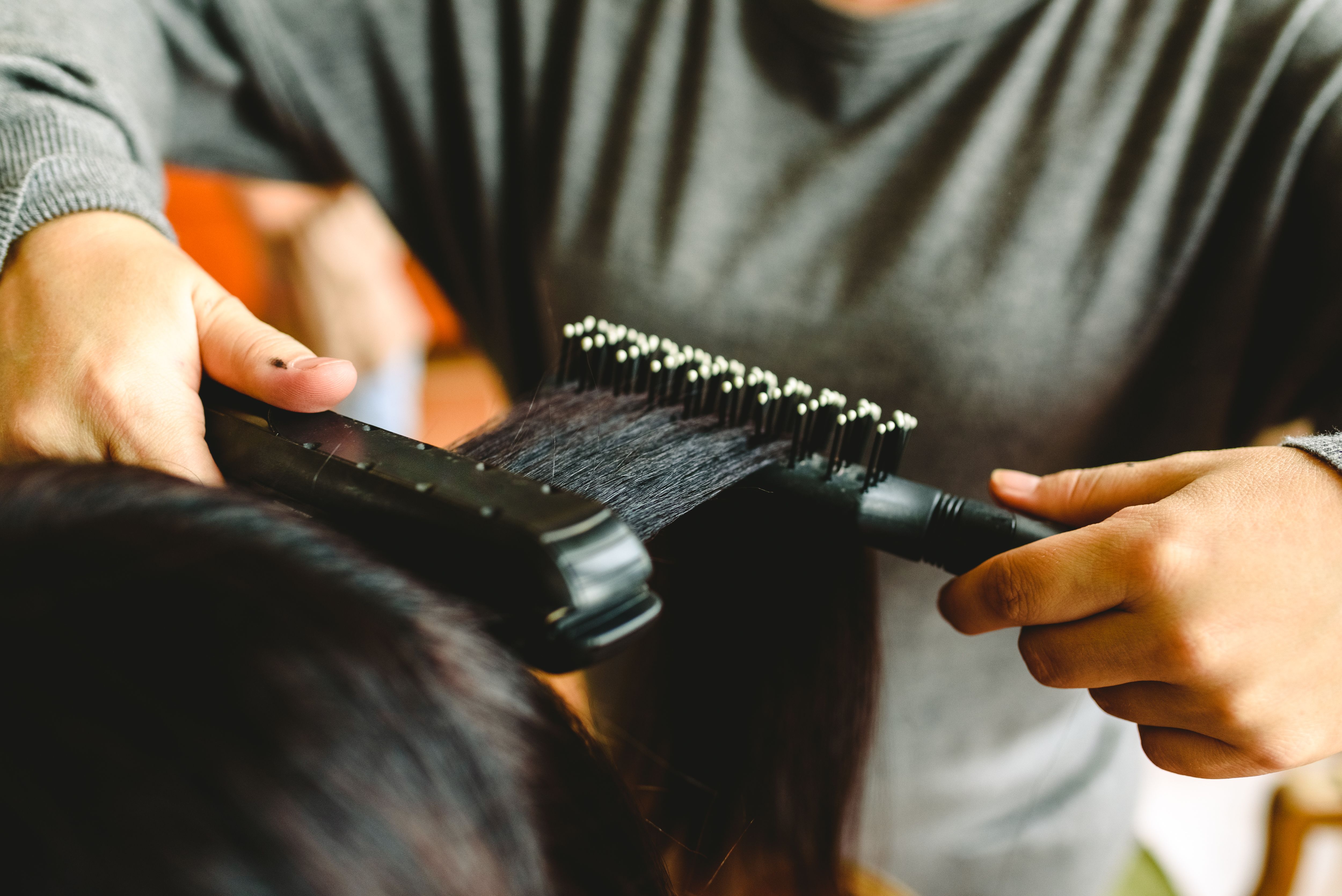 Hair straightening (regular straightening) long