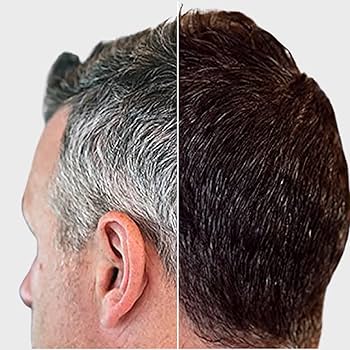 Darkening white hair