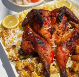 Quarter Grilled Chicken with Rice