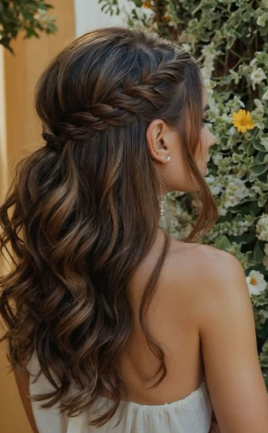 Heavy long hairdo