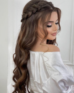 Long bridal hairstyle