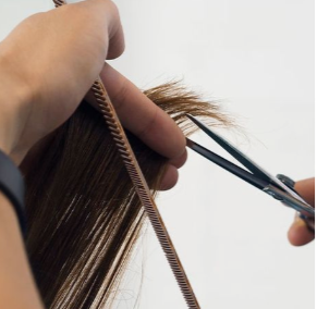 Long hair cut