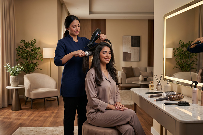 Regular blow-dry for medium hair
