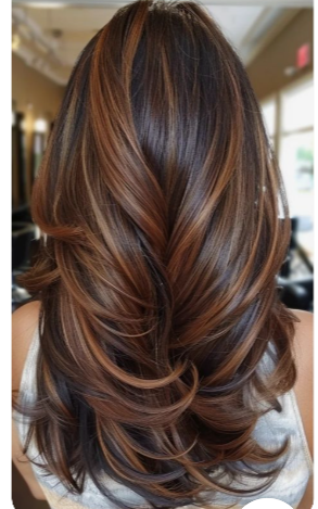 Highlights dyed for very long hair